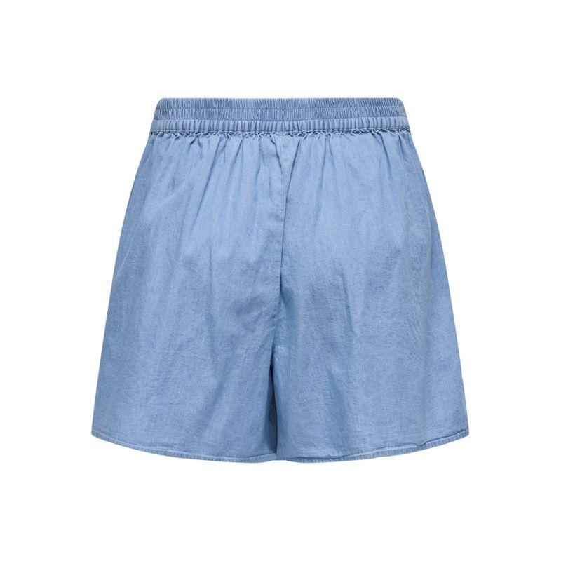 Short denim bleu clair yasmin taille élastique Femme ONLY