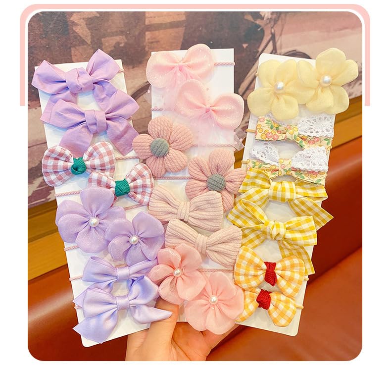 VOKLLIYU Kids Hair Set of Stylish and Colorful Flower Ribbon Hair Ties for Toddlers and Hair Hair Hair Suitable for Kindergarten and Cute and Birthday