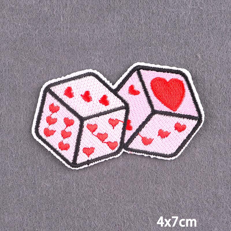Red Fusible Patches Hiphop Iron On Thermoadhesive Patches For Clothes Cross Skull Embroidery Patches For Jacket Logo Applique