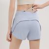 Nude-feel quick-dry sports shorts for women, loose-fitting, anti-exposure, high-waisted, for running, fitness, training, and casual wear in summer