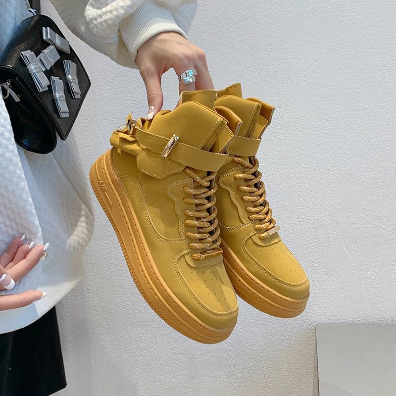 Women White Sneakers High Top Womens Platform Vulcanized Shoes Tenis Feminino 2024 Fashion Casual Women Walking Flats Lace-Up