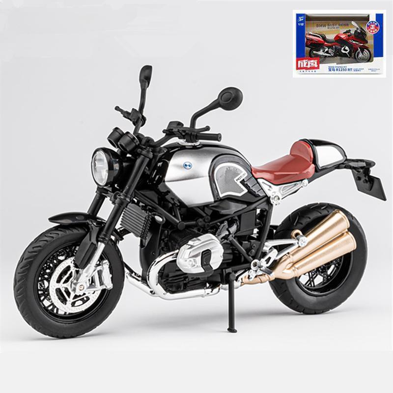 1:12 R NINE T Alloy Retro Sports Motorcycle Model Diecast Metal Street Racing Motorcycle Model Sound And Light Children Toy Gift