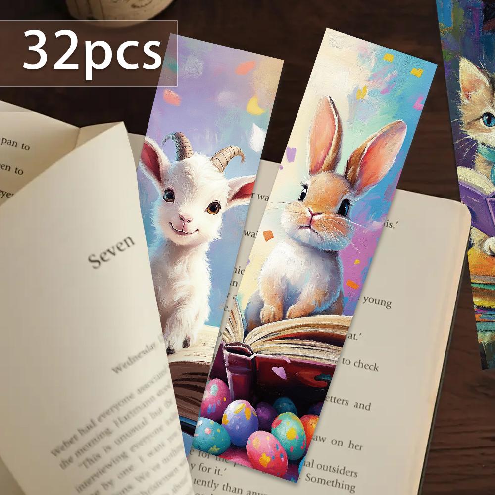 32pcs Animal reading bookmarks, for reading assistance, suitable for Christmas, Halloween, teachers, readers, and birthday gifts