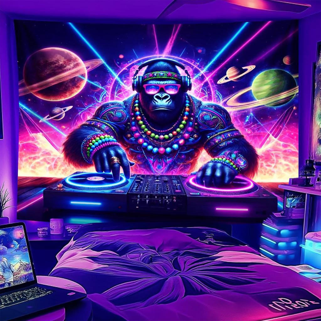 NYZE Astronaut Space Tapestry for Bedroom, Glow In the Dark Room Decor Wall Tapestries, Cool Galaxy Planet Wall Hanging, Wall Ha