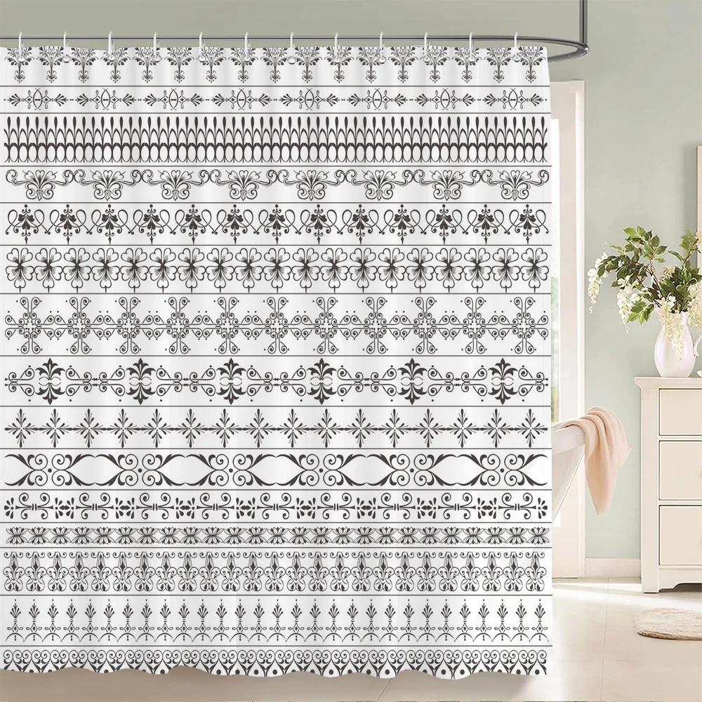 Waterproof Shower Curtains for Bathroom Home Decor Polyester Fabric Shower Curtains Geometric Pattern Multi-size Shower Curtain