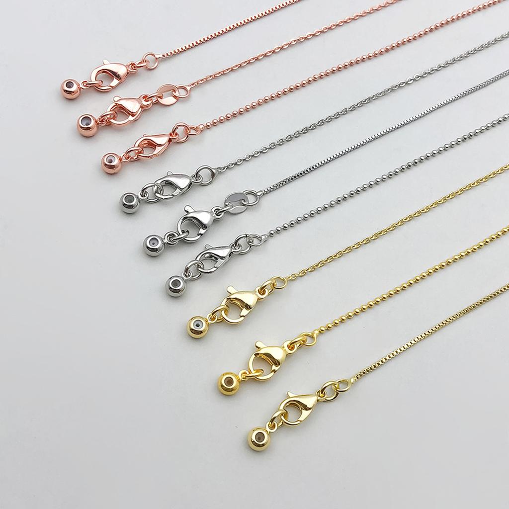 5pcs Adjustable Needle Clasp Beading Necklace Flat O Chain Fashionable Women's Jewelry Making Craft Accessory