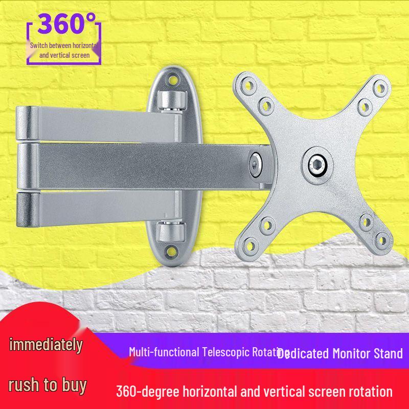 Universal Adjustable LCD Monitor & TV Wall Mount with Retractable, Rotating Arm