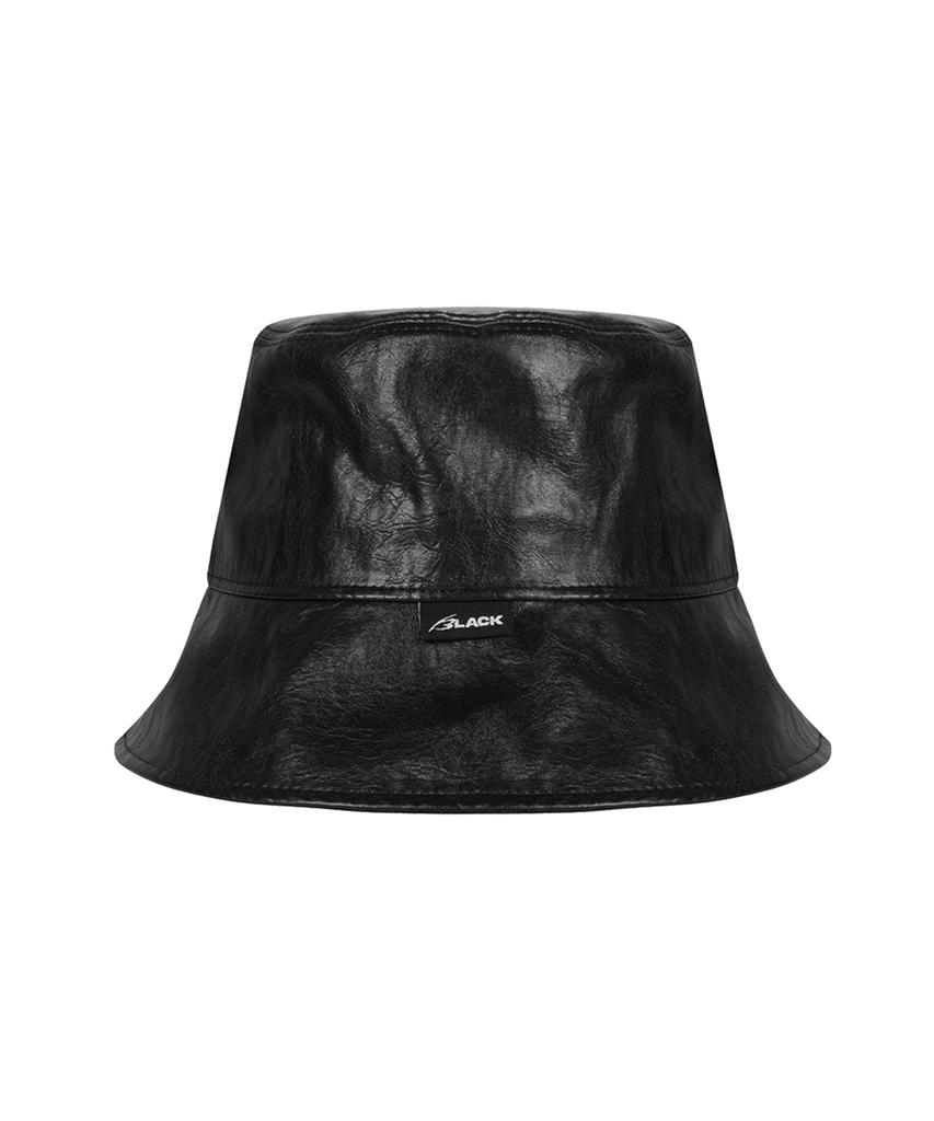 MORE THAN BLACK Leather Bucket Hat