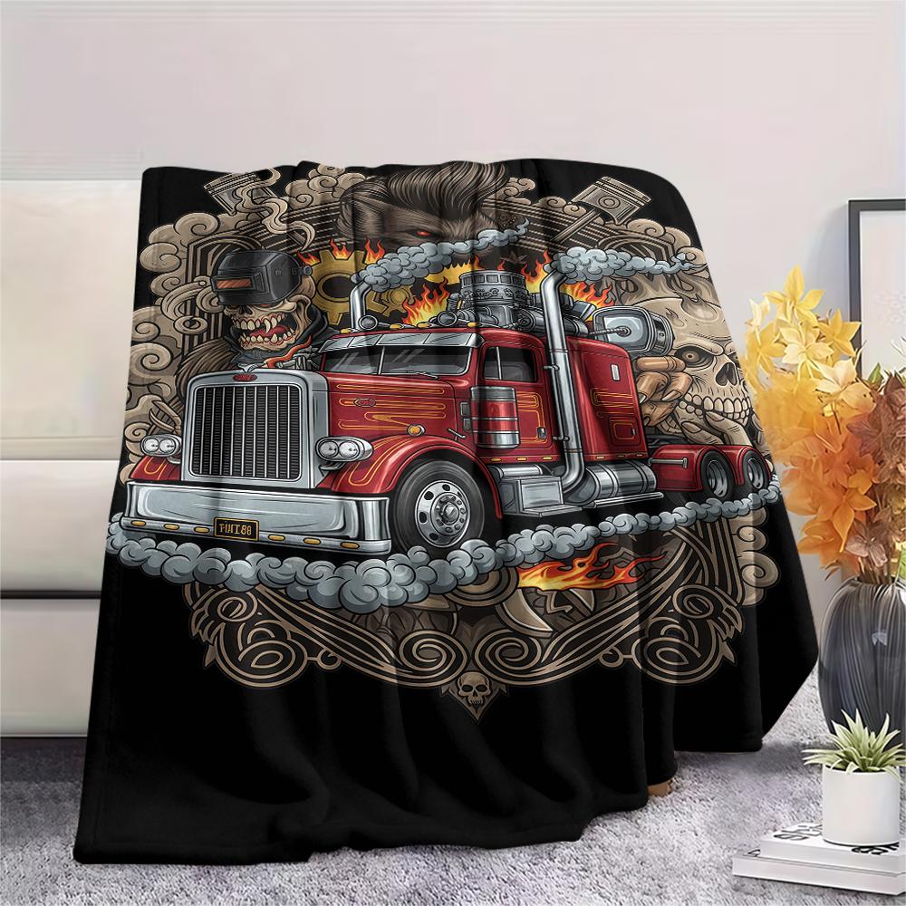 Street dark gorilla wolf truckPrint Flannel Blanket,High quality Comfortable for All Seasons,Home Decor,Warmth and Comfort,Perfect for Christmas Gifts