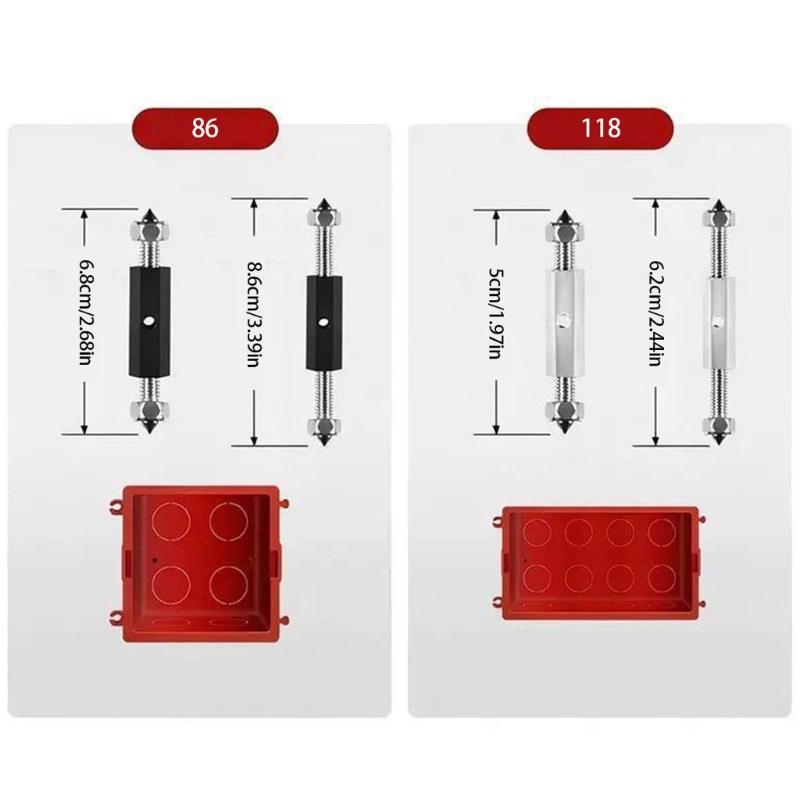 10Pcs Adjustable Cassette Screws Support Rod 86/118 Type Cassette Repair Device Wall Electrical Box Screw Tool Enduring