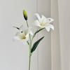 2-Kopf Künstliche Lilienblüten Weiß Real Touch Künstliche Faux-Pflanzen Mehrblütig Rosa Falsche Lilienzweige Wohnzimmer-Dekorationen