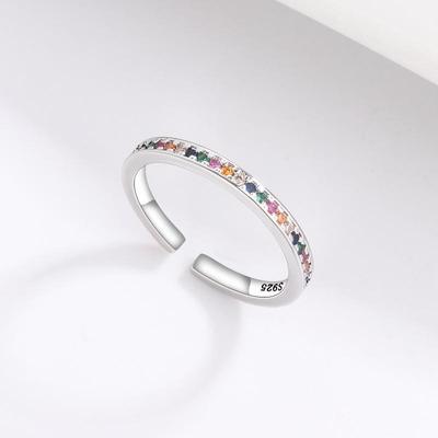 Cross-Border Versatile Rainbow Moonstone Ring - Exquisite Celebrity Style Fashion Open Design