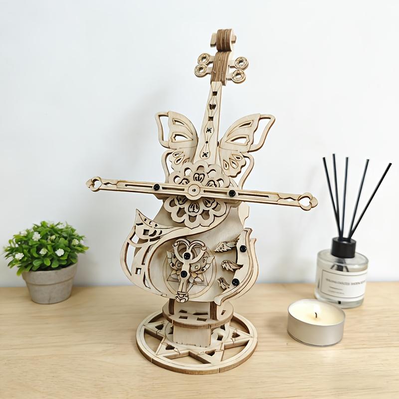 Декоративный логотип Модель виолончели - Ручная работа Деревянная виолончель DIY Предмет для демонстрации, Не требует электричества, Без движущихся частей