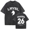 Camiseta Shakira Las Mujeres Ya No Lloran World Tour 2026 Algodón Lavado Vintage Camiseta Unisex Manga Corta Cuello Redondo Pop Latino Streetwear Top Regalo