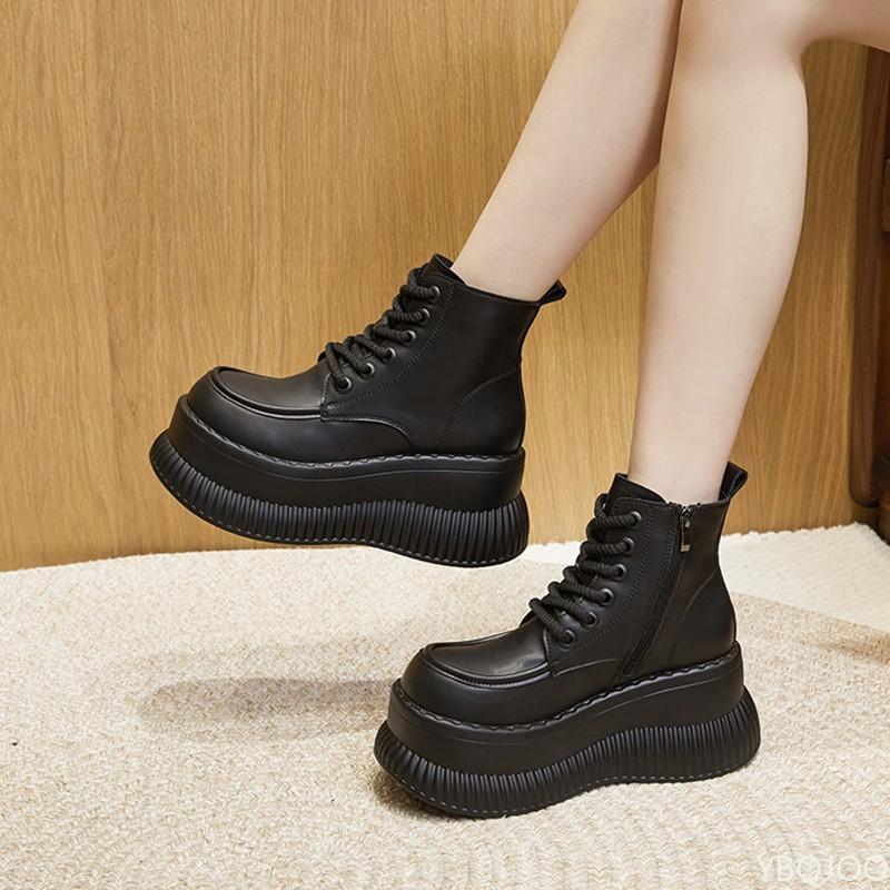 Fashion Women's autumn winter new thick soled simple comfortable versatile short boots daily leisure  wear-resistant women's shoes