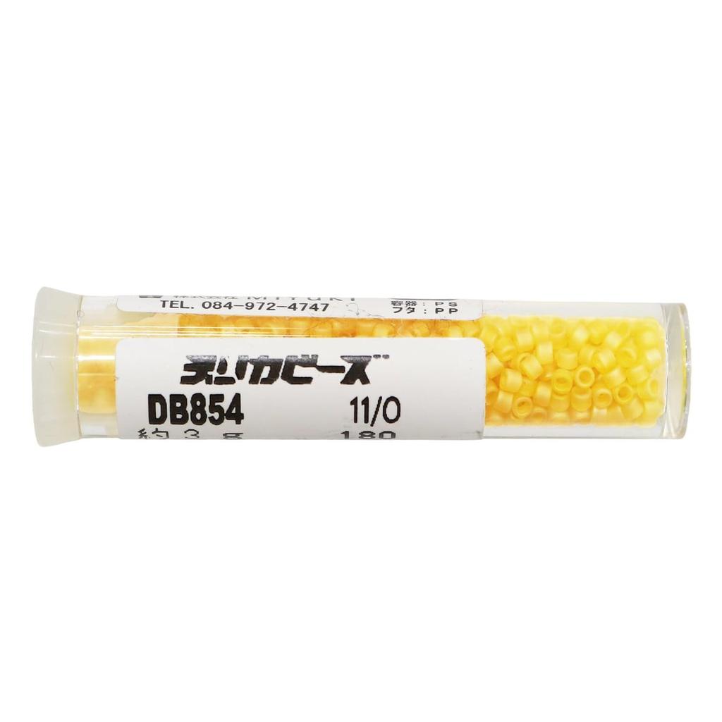 Miyuki Delica Beads DB854 Matte Transparent Yellow AB 11/0 Glass Seed Beads for Bead Weaving and Stitching, 3g (Approx. 600 Beads)