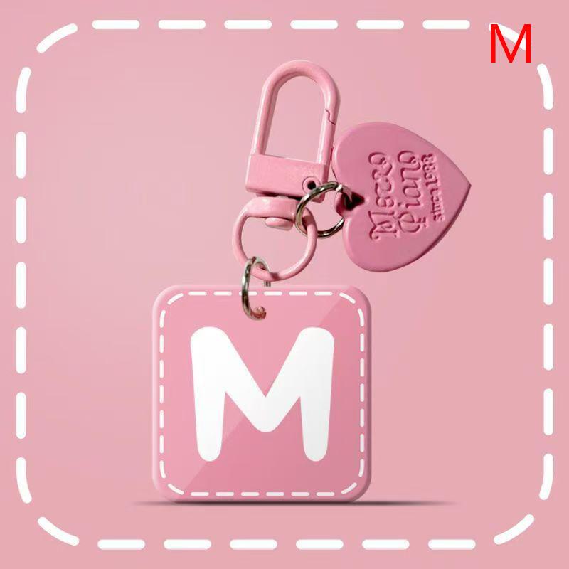 Pink 26 Letters Hanging Design Simple Keychain For Women Charm Jewelry Stylish Sophisticated Everyday Wear A-Z Key Chains