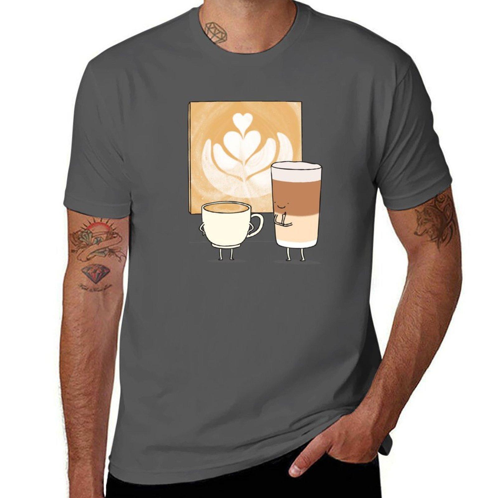 

Latte art T-Shirt t shirts for man pack cotton t shirts designer anime t shirts for man T-Shirt 4XL