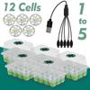 LED Grow Light Seedling Starter Tray Kit with Transparent Cover Indoor Garden Greenhouse Flower Plants Nursery Germination Box