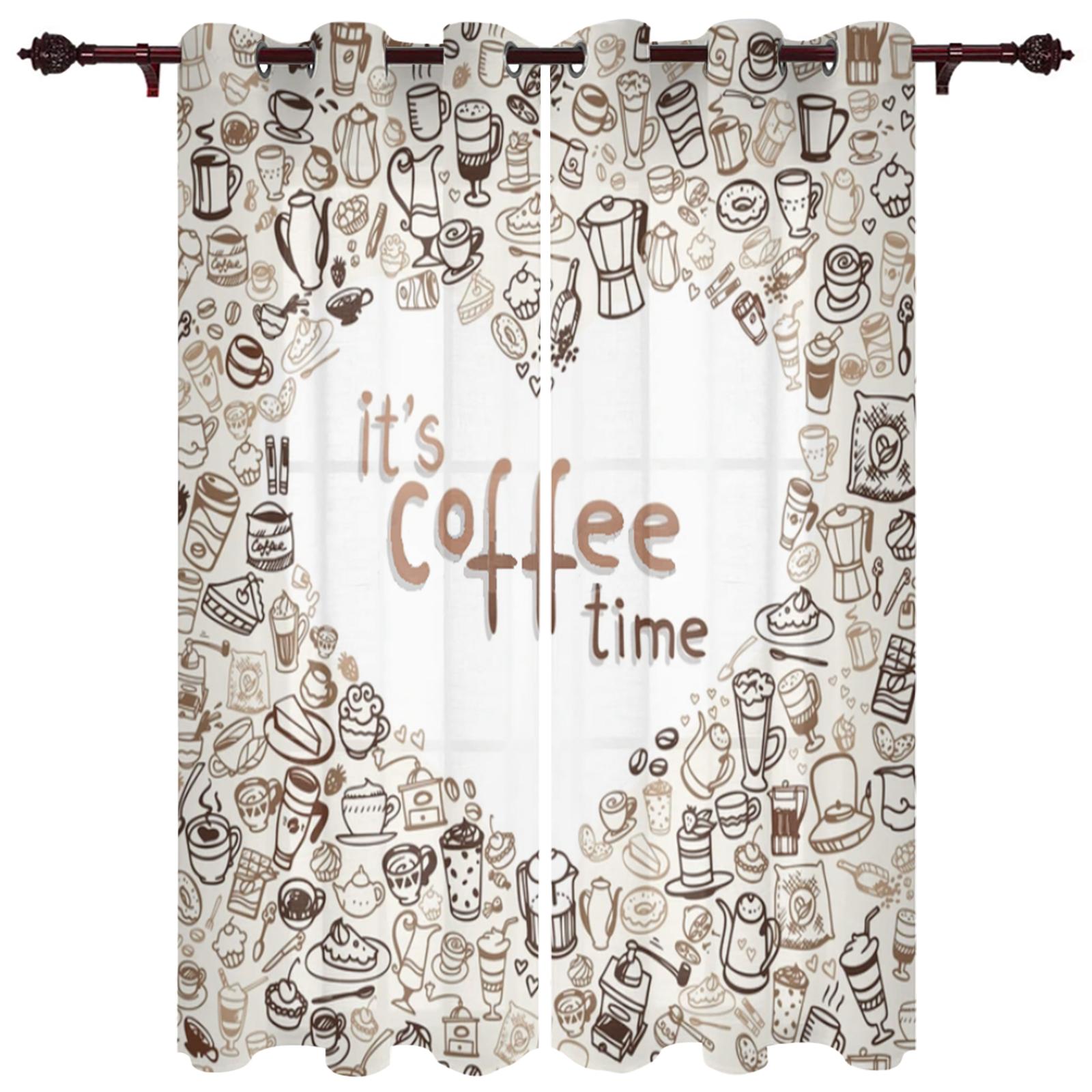 

Кофейные ретро деревянные решетчатые оконные шторы, домашний декор, шторы для гостиной, шторы для спальни, кухонные дверные шторы 135W x 60H(cm)