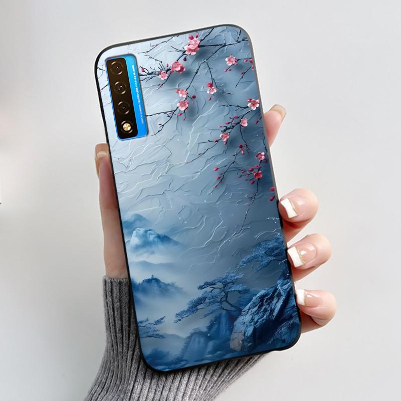 Casing For TCL 20 5G 20L+ 20S 20L Case Aesthetic Cute Cat Astronaut Black Soft Silicone Back Cover For TCL 20 Pro 5G Phone Case