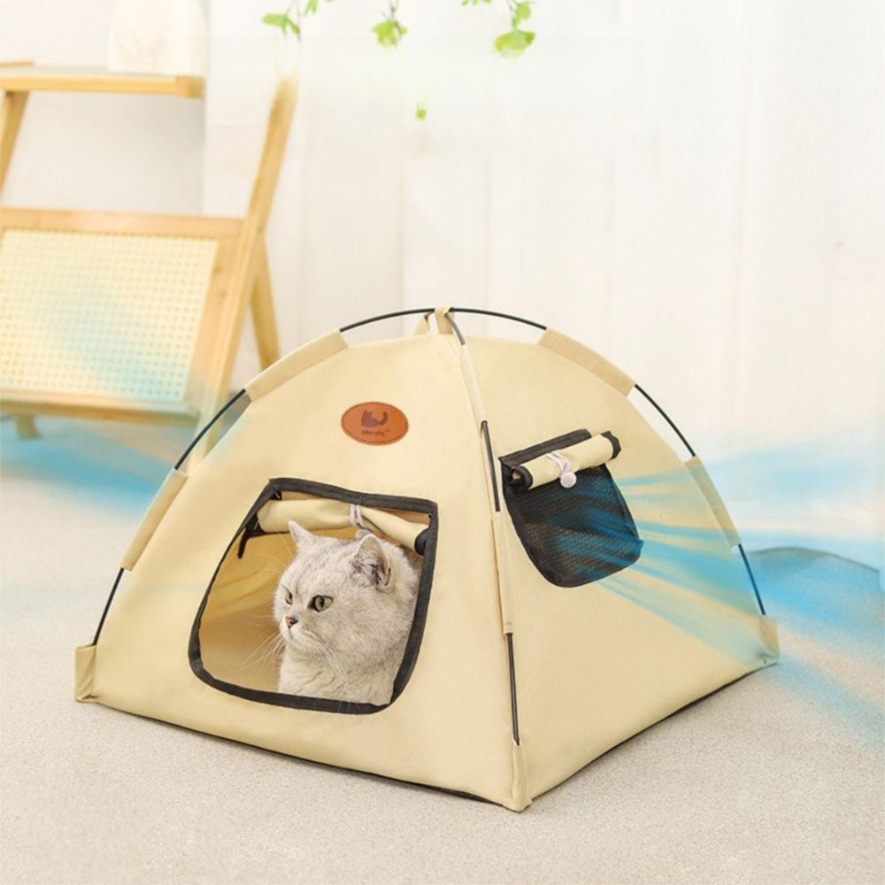 Foldable Pet Cat Tent Closed Design Pet Kennel Portable Cat Sleep House  Indoor Use