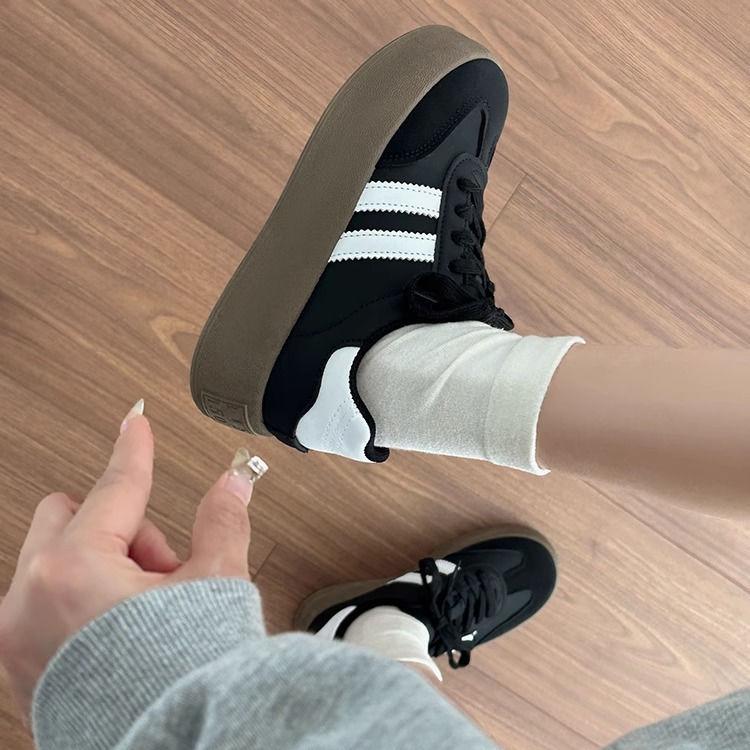 Dexun women's shoes 2025 spring and autumn new platform-soled retro little white shoes casual Forrest Gump shoes versatile sports board shoes
