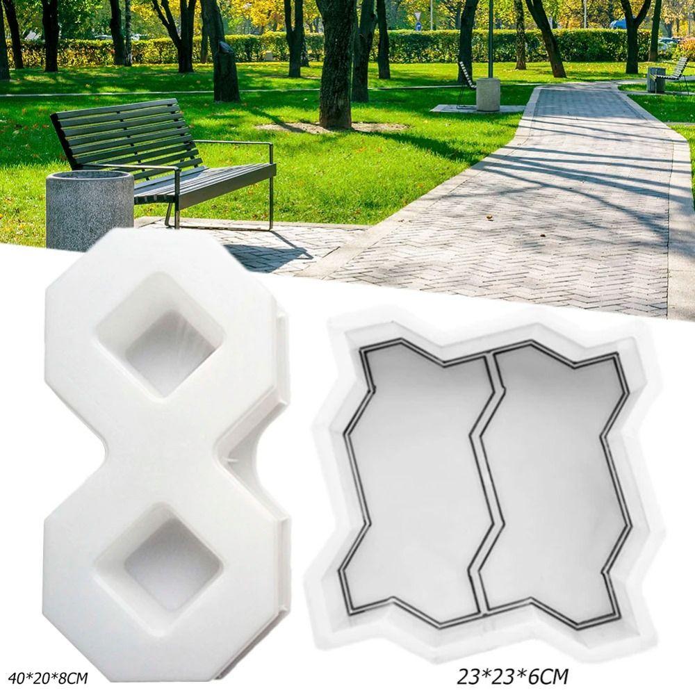 1Pcs Plastic Stepping Stone Paver Double S Concrete Path Maker Mold For Lawn Patio Yard Garden