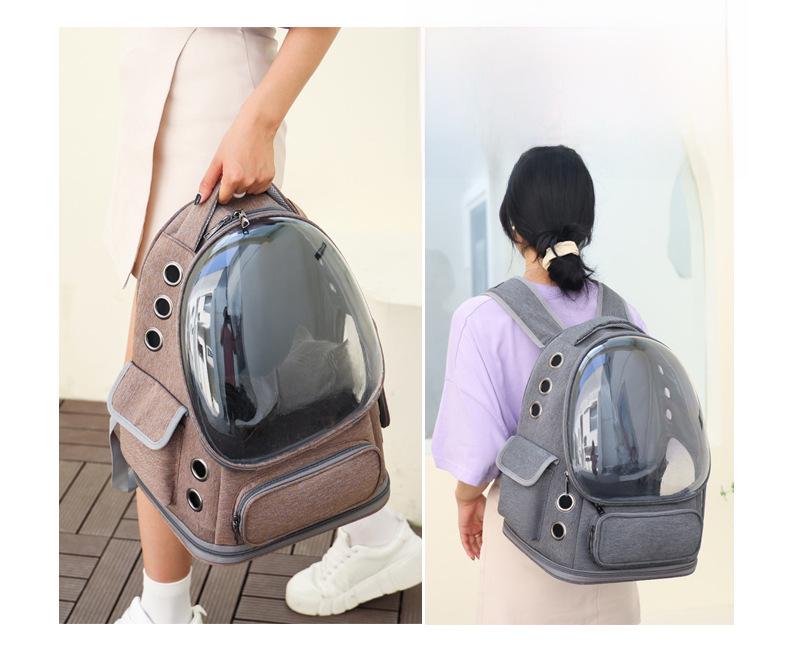 Large Capacity Transparent Pet Backpack - Breathable Space Capsule Design for Cats