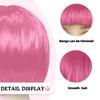 Short Straight Bob Hairpiece for Women Blunt Cut Bangs Cosplay Wig Halloween Themed Party Daily Use