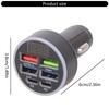 Practical Metal Plastic Car Charging Adapter with 4 USB Ports Real Time Current Voltage Screen Display for Car Use