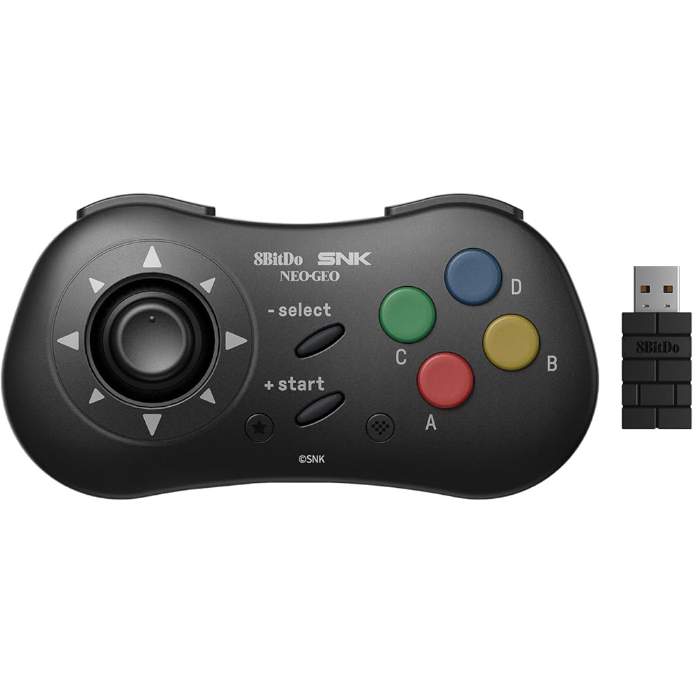 

8Bitdo NEOGEO Wireless Controller for Windows, Android, and NEOGEO mini with Classic Click Joystick - Officially Licensed by SNK (Black)