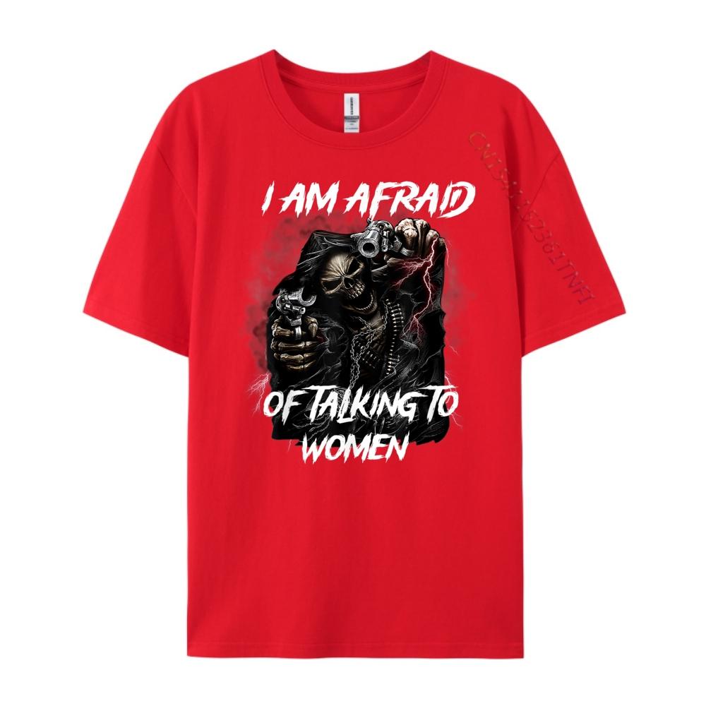 

Im Afraid Of Women Shirt Men Skeleton Funny Mens Clothing 2025 Autumn Men Clothes Hip Hop S
