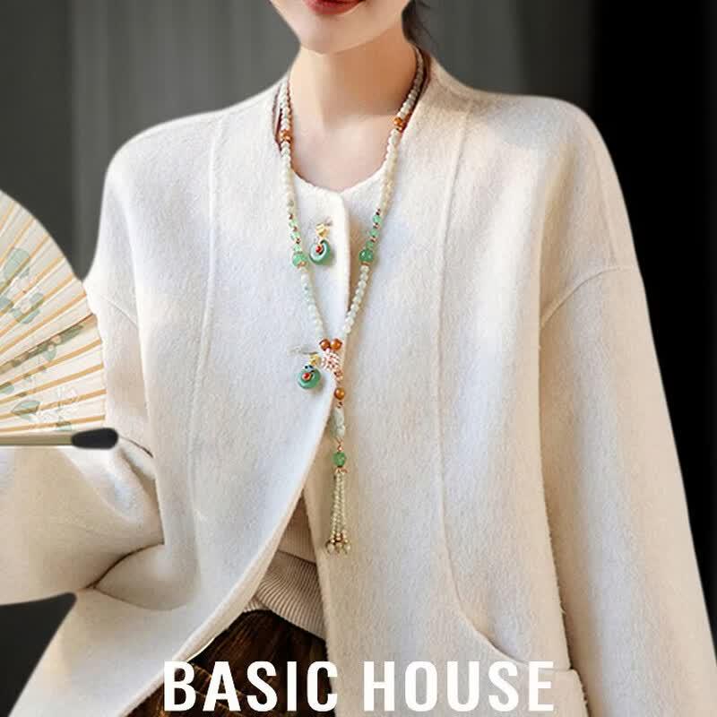 

Basic House Women s 2026 New Chinese Style Wool Blend Coat M