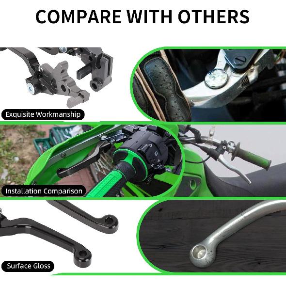 Dirt Bike Clutch Brake Levers,Foldable Dirtbike Handle Lever for KLX300 KLX300SM 21-23/KLX230 KLX230R 20-23/KLX250 08-16 18 - Black