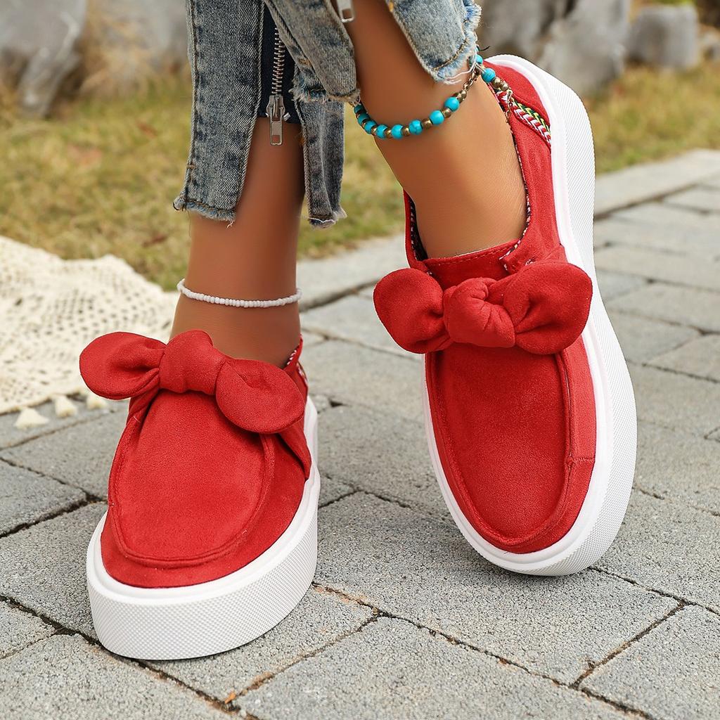 Fashion Ladies Shoes 2025New Slip-on Women's Vulcanize Shoes Fashion Butterfly-knot Hot Sale Plus Size Solid Comfortable Casual Shoes