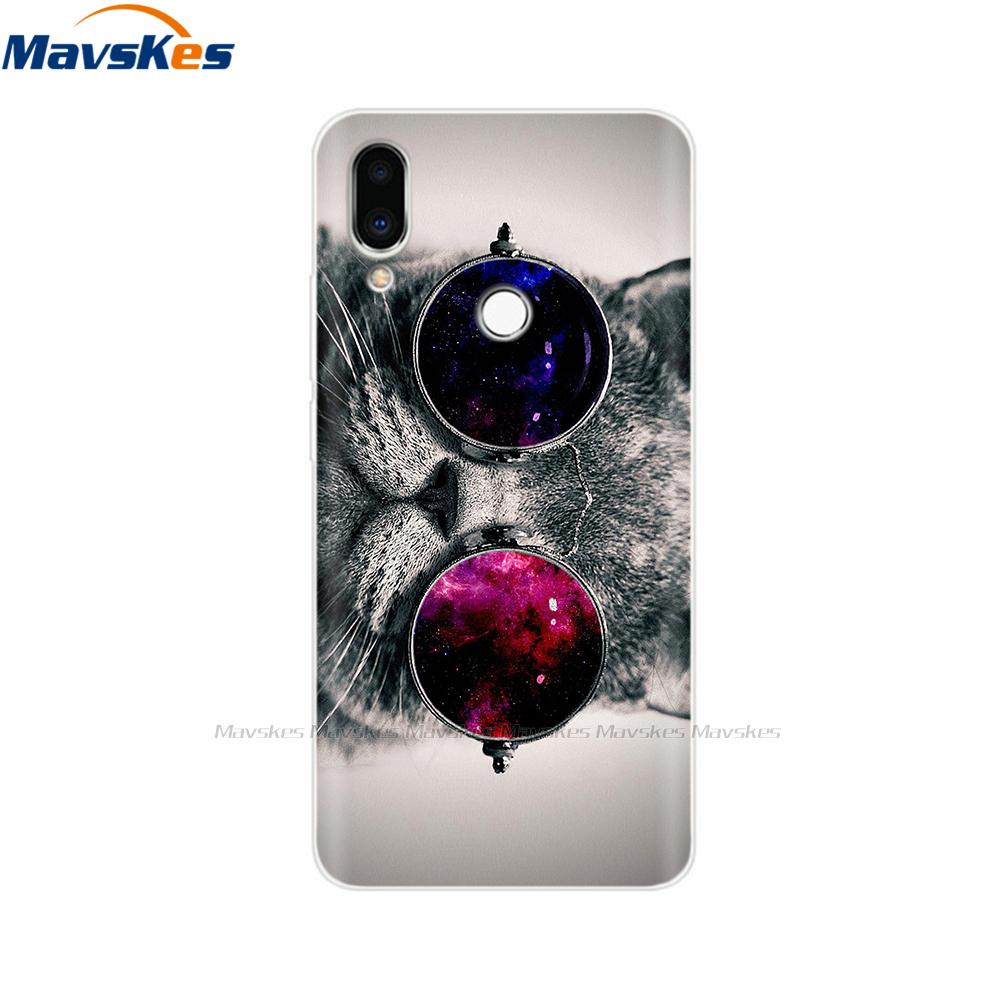 Soft TPU Case for Meizu Note 9 Cat Animal Flower Printed Protective Silicone Covers Phone Shells Bags Bumper for Meizu Note9