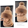 Winter Women Plush Velvet Hats Neck Warmer Hat Scarf Set Beanies Cycling Windproof Hat Outdoor Ear Protection