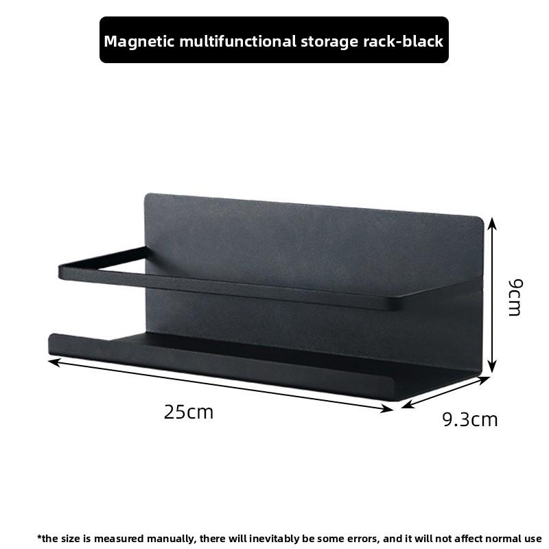 

Магнитный органайзер для специй на боковую стенку холодильника, кухонный, без сверления, для бумажных полотенец и пищевой пленки shelf чёрный