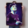 Football Player In Retro Style Printed Poster Customized Wall Art Retro Vintage Metal Tin Signs for Room Decoration Home House