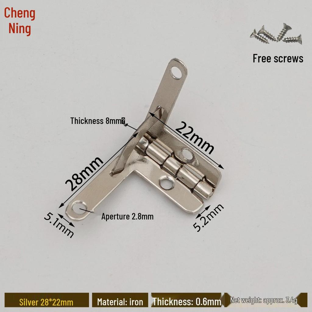 Retro Wooden Box Seven-Character 90° Iron Hinge - Small Leaf Hinge for Airplane-Style Hardware