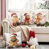 Christmas Gingerbread Man Cartoon Pillow Set - Decor for Office Porch Yard Sofa Living Room Outdoor (Not Including Filling)
