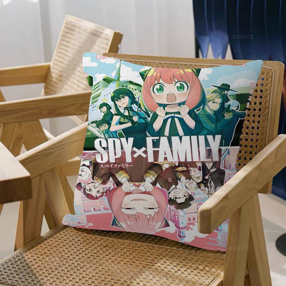Anime S-Spy X Family Cushion Cover Pillowcase Upholstery Sofa Throw Pillow Home Decor Pillowcas