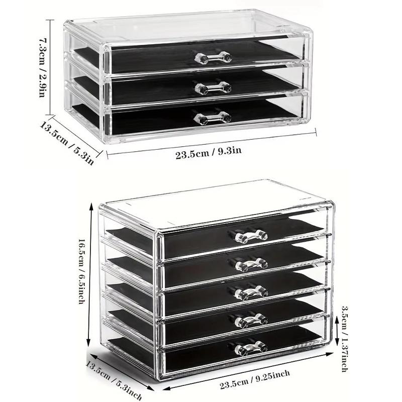 Clear Desk Organizers and Accessories, Stackable Makeup Storage Box Plastic Drawer Organizer for Home Office Supplies Art Craf