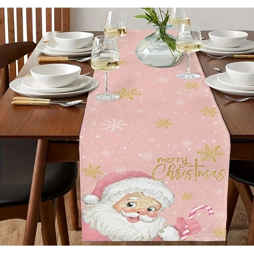 Creative Printed Linen Table Runner Christmas Decoration Dining Table Mat Small Tablecloth Elegant Home Decor