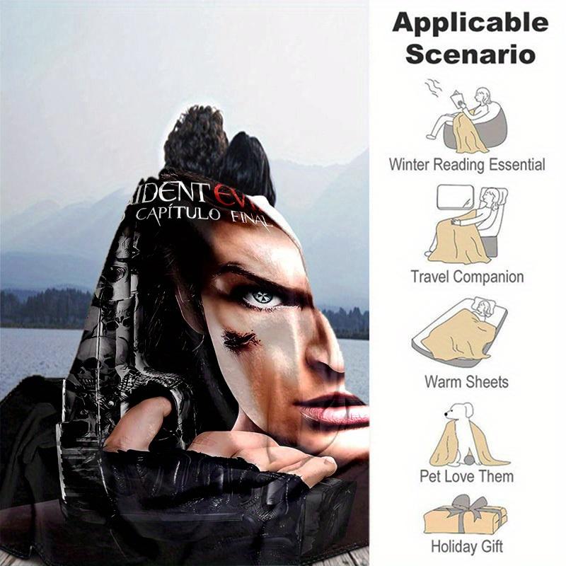 1pc Resident Evil 6: The Final Chapter Home Decor Gift, Cozy Blanket for Bedroom, Living Room, Travel, Camping, Car, Beach, Office Naps, Perfect Sofa