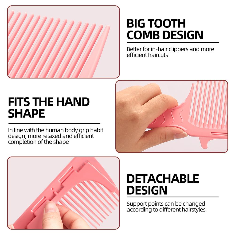 3Pcs\set Hair Cutting Barber Fade Comb Arc Design Blending Tool DIY Precision Clipper Comb  Home Use
