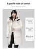 Unisex Mid-Length Hooded Down Jacket, 90% White Duck Down, Thickened for 2025 Winter, Trendy Couple's Warm Outerwear with Cold Protection.