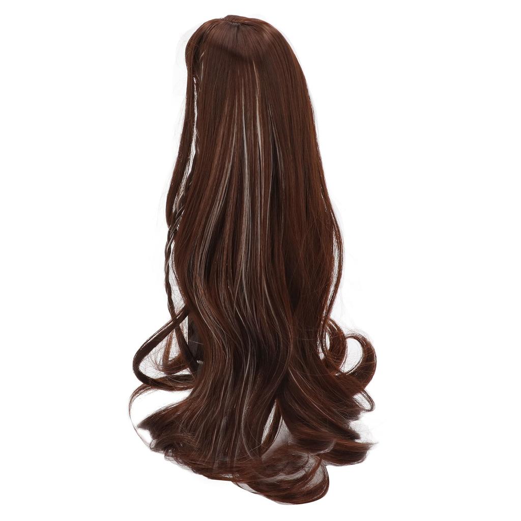 1 3 BJD Doll Wig Heat Resistant High Temperature Silk Dark Brown Long Curly Wig for 8‑9in 21‑24cm BJD Doll