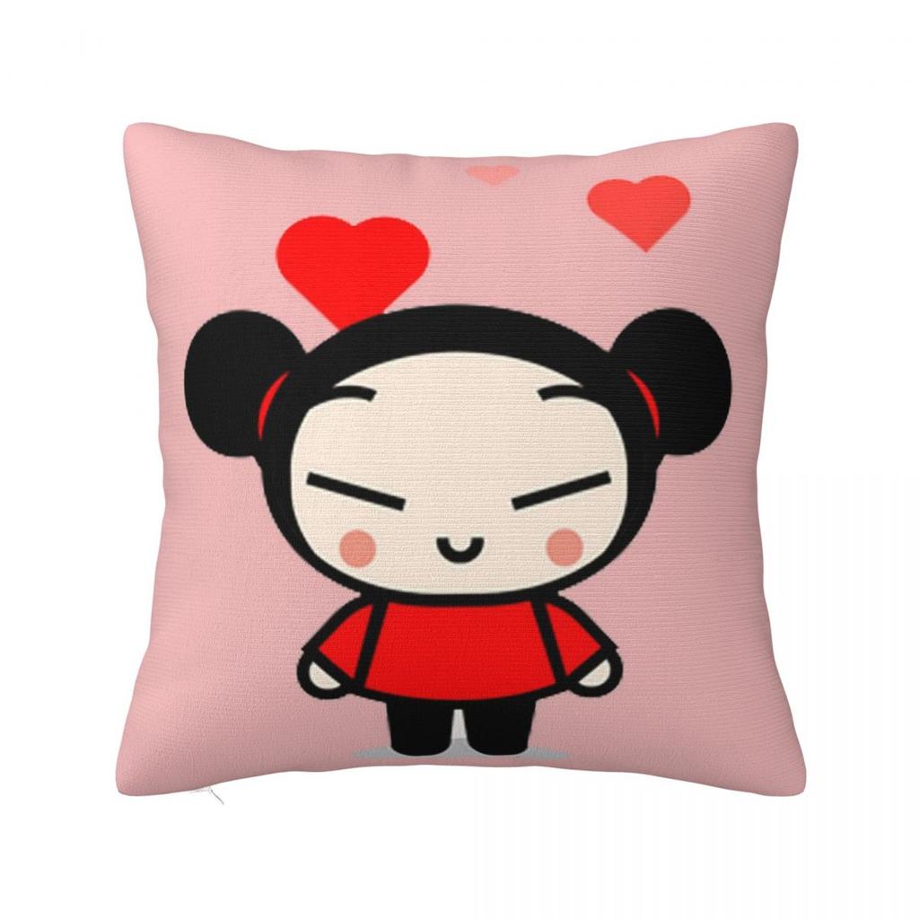 Funny Pucca Garu Anime Square Pillowcase Cushion Cover Pillow Case Throw Pillow Cover for Home Bedroom Car